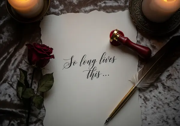 Feather quill and inkwell representing Shakespearean writing